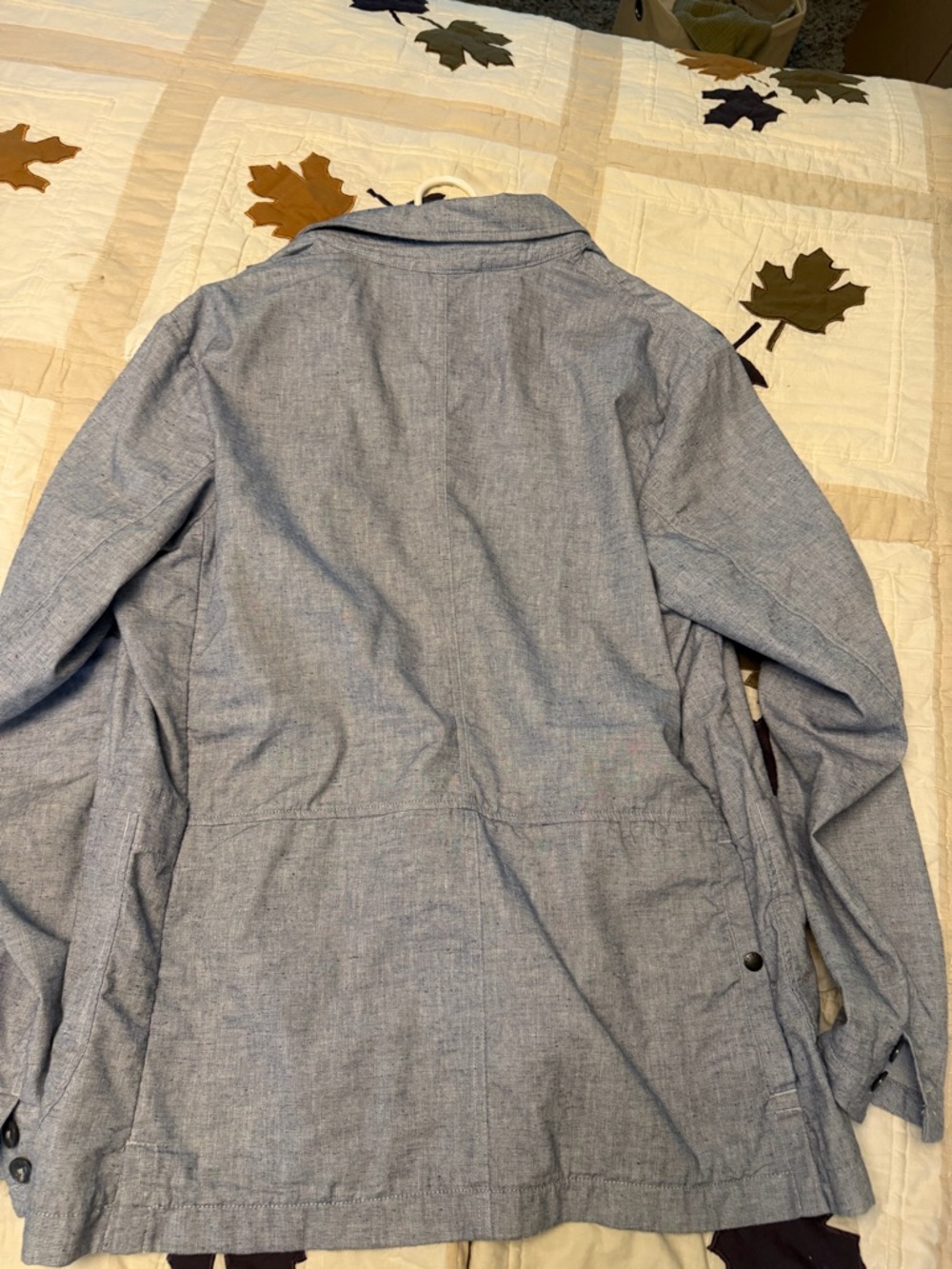 Relwen Light Blue Chambray Blazer Cotton Linen - Picture 3 of 4